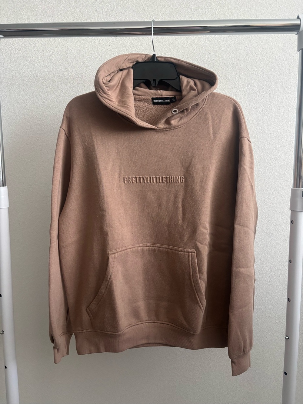 PrettyLittleThing Mauve Brown Embroidered Hoodie